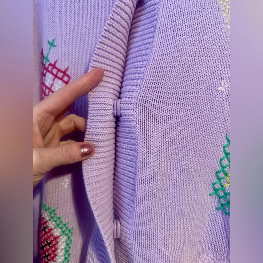 Olivia Rubin | Flora Fruit Cross Stitch Cardigan, size M - Picture 7 of 10